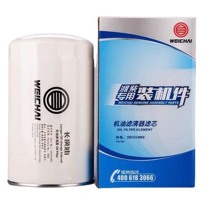 White Weichai Diesel Engine Parts Fuel 1000424655 61000070005 Oil Filter for Shackman Howo