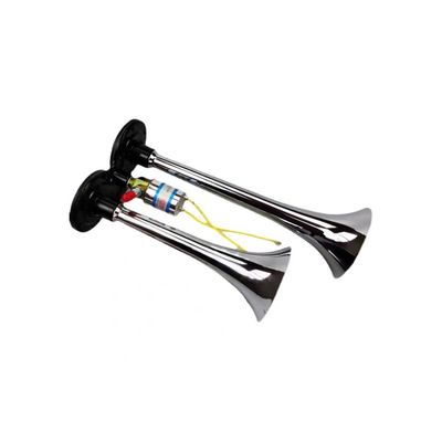 Purpose Replace/Repair Chrome-Plated Zinc Double Horn for Universal 12V/24V Vehicles
