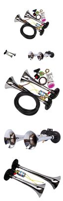 Purpose Replace/Repair Chrome-Plated Zinc Double Horn for Universal 12V/24V Vehicles